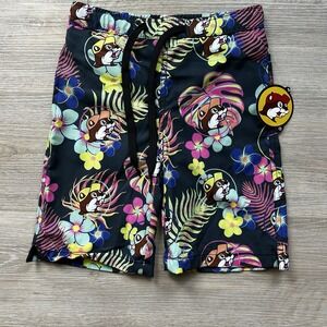 NWT Buc-ees Boys/youth Swim Trunks Beach Tropical Hawaii Themed Colorful Size XS